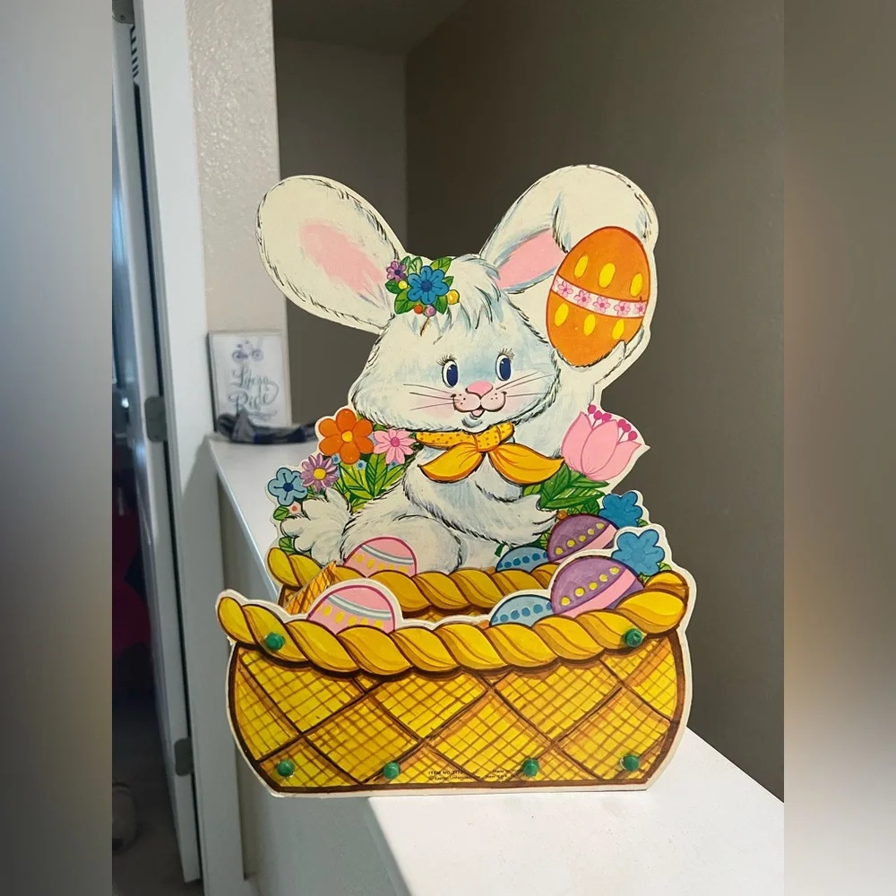 Vintage Cardboard Standing Easter Bunny Rabbit